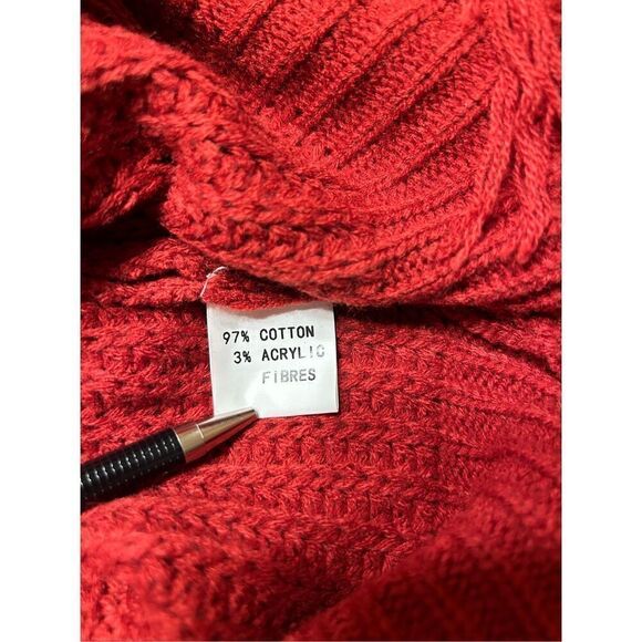 Womens Distressed v-neck Crop Sweater Red Size Small - Picture 4 of 7